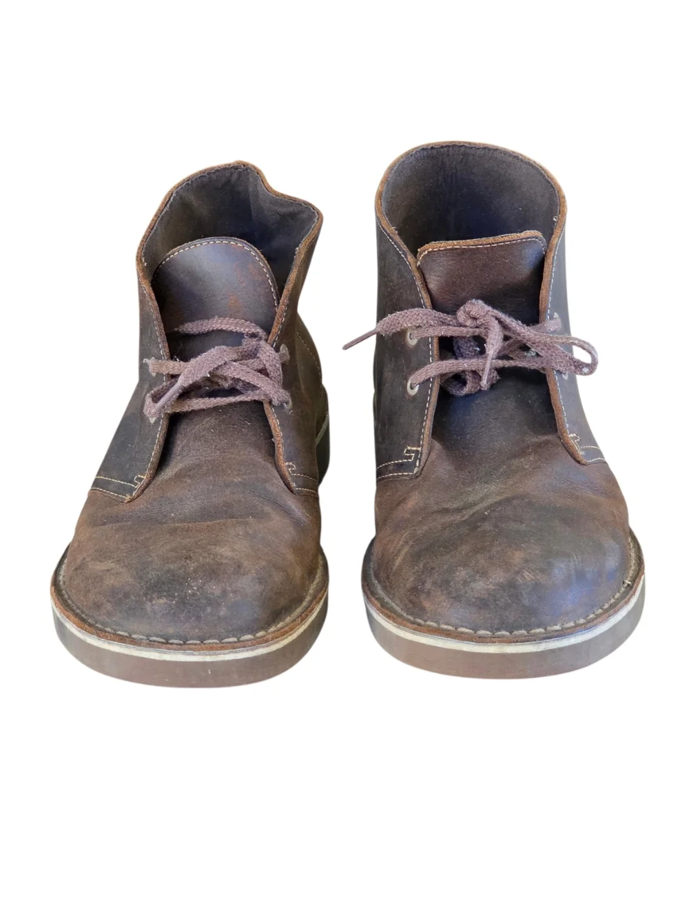 Clarks Bushacre 2 Beeswax Brown Leather Boots 10.5 Chukka Boot